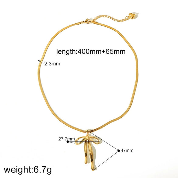 Wholesale Jewelry Bow Style 18K Gold And Stainless Steel Electroplated Earrings For Girls