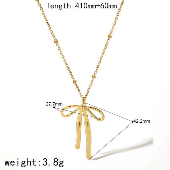 Wholesale Jewelry Bow Style 18K Gold And Stainless Steel Electroplated Earrings For Girls