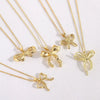 Wholesale Jewelry Bow Tie Copper Electroplated O Chain Pendant Necklace For Women