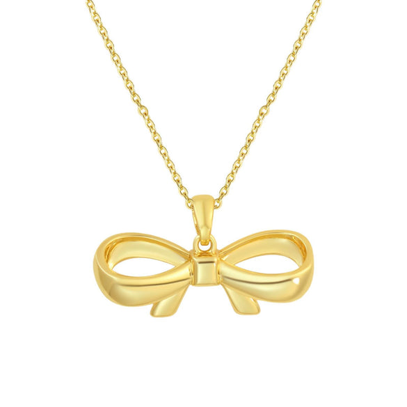 Wholesale Jewelry Bow Tie Copper Electroplated O Chain Pendant Necklace For Women
