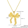 Wholesale Jewelry Bow Tie Copper Electroplated O Chain Pendant Necklace For Women