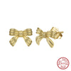 Wholesale Jewelry Bow Tie Earrings S925 Sterling Silver Electroplated