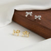 Wholesale Jewelry Bow Tie Earrings S925 Sterling Silver Electroplated