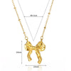 Wholesale Jewelry Bowknot Stainless Steel Gold Plated Necklace Bracelet Set