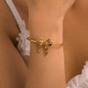 Wholesale Jewelry Bowknot Stainless Steel Gold Plated Necklace Bracelet Set