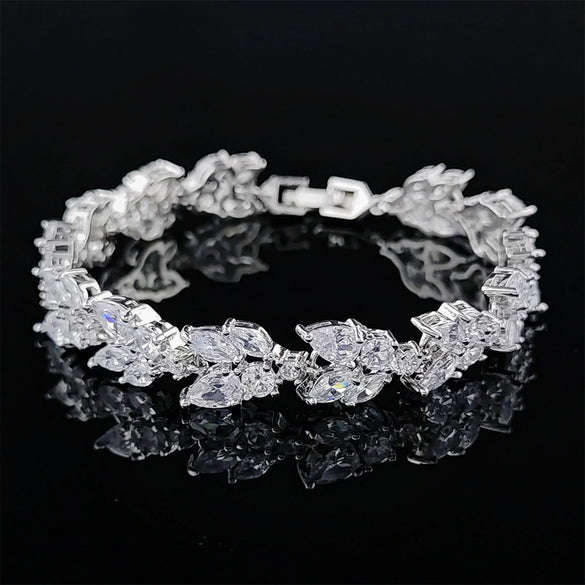 Wholesale Jewelry Bracelet Women's Copper Geometric Plant Flowers Electroplated