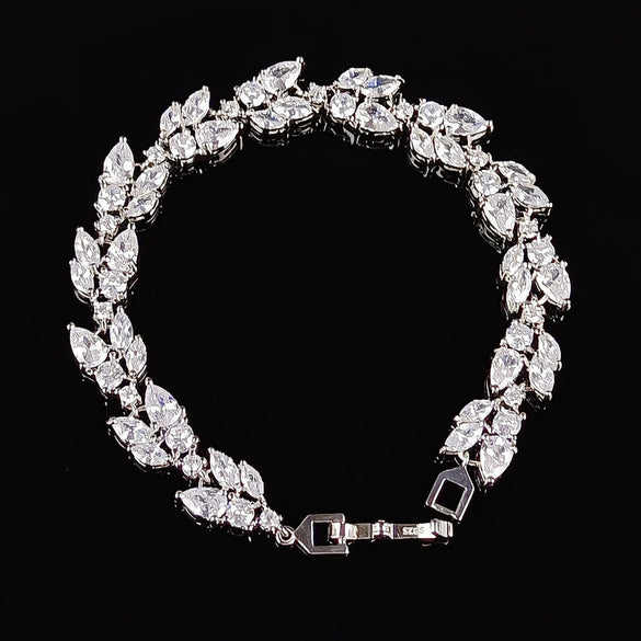 Wholesale Jewelry Bracelet Women's Copper Geometric Plant Flowers Electroplated