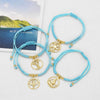Wholesale Jewelry Braided Bracelet Copper Goldplated Geometric Starfish Sailboat Unisex