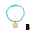 Wholesale Jewelry Braided Bracelet Copper Goldplated Geometric Starfish Sailboat Unisex
