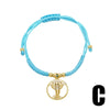 Wholesale Jewelry Braided Bracelet Copper Goldplated Geometric Starfish Sailboat Unisex