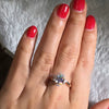 Wholesale Jewelry Brass And White Steel Geometric Ring Platinum Plated Rose Gold Zircon For Women