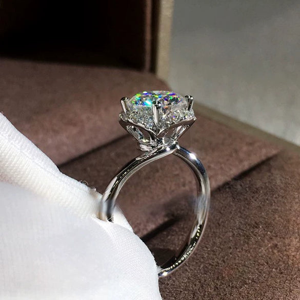 Wholesale Jewelry Brass And White Steel Geometric Ring Platinum Plated Rose Gold Zircon For Women