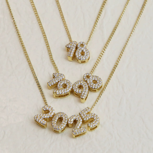 Wholesale Jewelry Brass Electroplated Letter Number Text Pendant Necklace