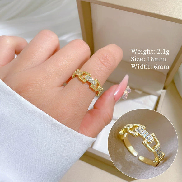 Wholesale Jewelry Brass Horseshoe Crown Cartoon Style Electroplated Ring