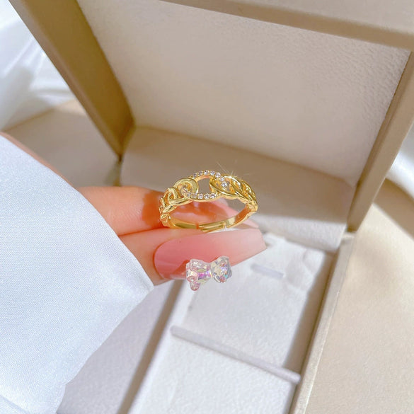 Wholesale Jewelry Brass Ring With The Crown Pattern And Electroplating Treatment Light Luxury And Cartoon Style