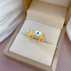 Wholesale Jewelry Brass Ring With Zircon Inlay And Crown Pattern For Women