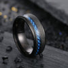 Wholesale Jewelry Brushed Matte Ring And Bracelet For Men Carbon Fiber Titanium Steel Geometric Style
