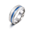 Wholesale Jewelry Brushed Matte Ring And Bracelet For Men Carbon Fiber Titanium Steel Geometric Style