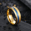 Wholesale Jewelry Brushed Matte Ring And Bracelet For Men Carbon Fiber Titanium Steel Geometric Style