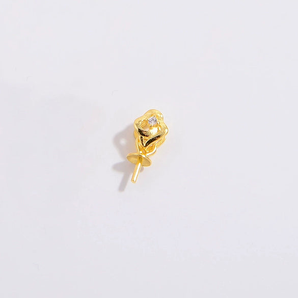 Wholesale Jewelry Buckle 925 Silver Gold Plated Zircon Inlaid Flower Pattern Pendant
