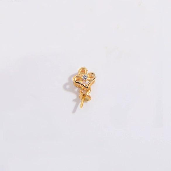 Wholesale Jewelry Buckle 925 Silver Gold Plated Zircon Inlaid Flower Pattern Pendant