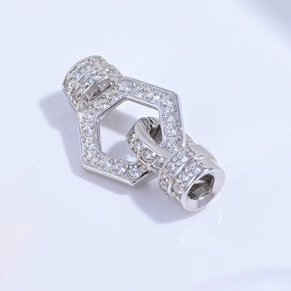 Wholesale Jewelry Buckle Sterling Silver 925 Zirconia Round Necklace