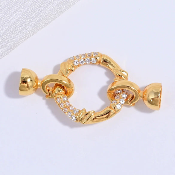 Wholesale Jewelry Buckle Sterling Silver 925 Zirconia Round Necklace