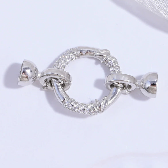 Wholesale Jewelry Buckle Sterling Silver 925 Zirconia Round Necklace