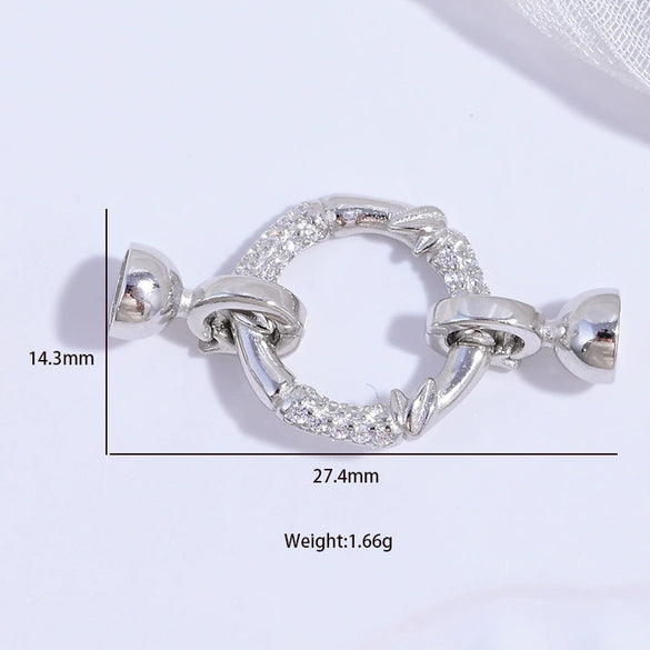 Wholesale Jewelry Buckle Sterling Silver 925 Zirconia Round Necklace