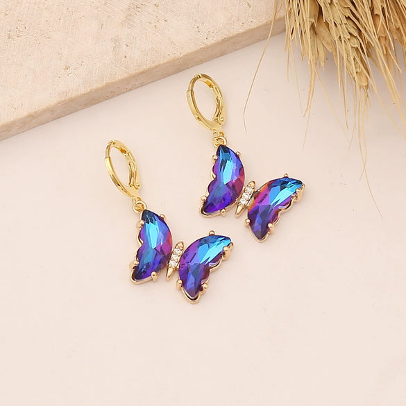 Wholesale Jewelry Butterfly Copper Electroplated Women's Earrings