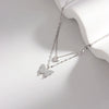 Wholesale Jewelry Butterfly Double Layer S925 Sterling Silver Clavicle Chain With Electroplating