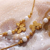 Wholesale Jewelry Butterfly Pearl 316L Stainless Steel Electroplating Necklace
