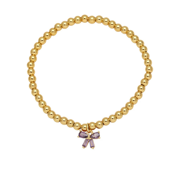 Wholesale Jewelry Butterfly Pendant Bracelet Copper Gold Plated With Colorful Zircon Animals Zodiac Style For Women