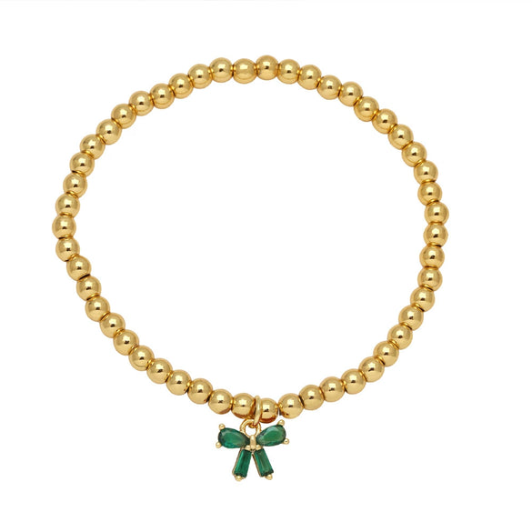 Wholesale Jewelry Butterfly Pendant Bracelet Copper Gold Plated With Colorful Zircon Animals Zodiac Style For Women