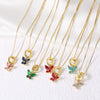 Wholesale Jewelry Butterfly Pendant Necklace Copper Gold Plated Box Chain Animal Zodiac Minimalist Style