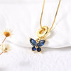 Wholesale Jewelry Butterfly Pendant Necklace Copper Gold Plated Box Chain Animal Zodiac Minimalist Style