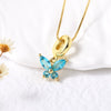 Wholesale Jewelry Butterfly Pendant Necklace Copper Gold Plated Box Chain Animal Zodiac Minimalist Style