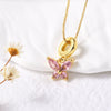 Wholesale Jewelry Butterfly Pendant Necklace Copper Gold Plated Box Chain Animal Zodiac Minimalist Style