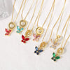 Wholesale Jewelry Butterfly Pendant Necklace Copper Gold Plated Box Chain Animal Zodiac Minimalist Style