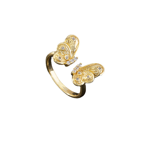 Wholesale Jewelry Butterfly Ring Copper Electroplated Animal Style For Women