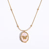 Wholesale Jewelry Butterfly Shell Star Style Copper Real Gold Plated Photo Frame Pendant Necklace Unisex