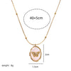 Wholesale Jewelry Butterfly Shell Star Style Copper Real Gold Plated Photo Frame Pendant Necklace Unisex