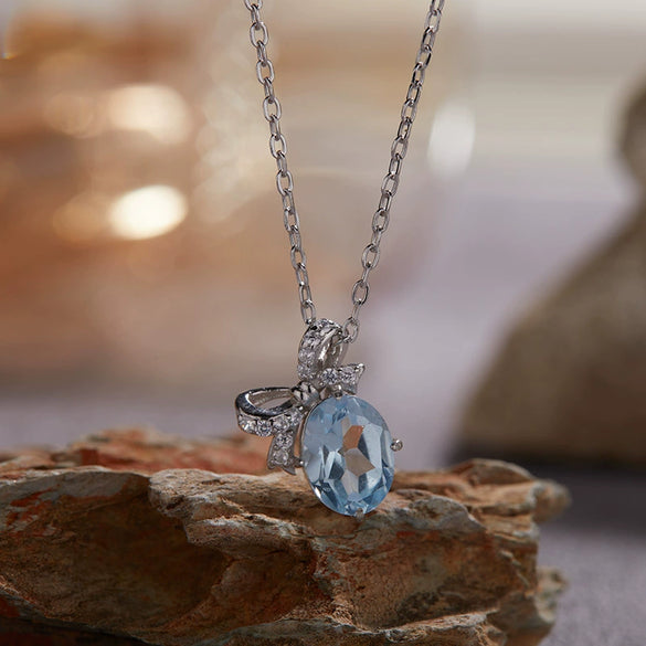 Wholesale Jewelry Butterfly Style S925 Sterling Silver 18K Gold Plated Natural Colored Gem Set Necklace Jewelry Set