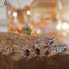 Wholesale Jewelry Butterfly Style S925 Sterling Silver 18K Gold Plated Natural Colored Gem Set Necklace Jewelry Set