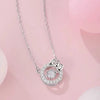 Wholesale Jewelry Cartoon Animal Style 925 Sterling Silver Inlaid Zircon O Shaped Chain Pendant Necklace For Women
