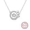 Wholesale Jewelry Cartoon Animal Style 925 Sterling Silver Inlaid Zircon O Shaped Chain Pendant Necklace For Women