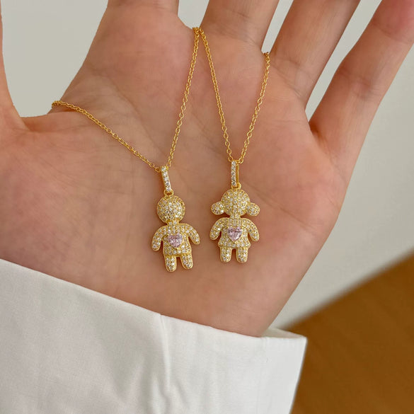 Wholesale Jewelry Cartoon Characters Sterling Silver 925 Electroplated Pendant Necklace