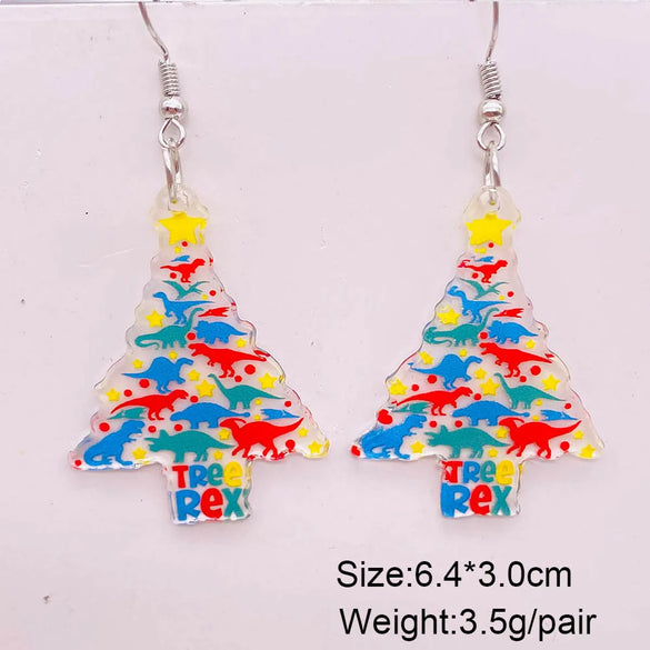 Wholesale Jewelry Cartoon Style Cute Christmas U Shape Geometric Cartoon Character Arylic Acrylic Pumpkin Skull Jingling Bell Elk Ear Hook