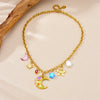 Wholesale Jewelry Cartoon Style Star Stainless Steel Gold Plated Ochain Pendant Necklace