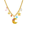 Wholesale Jewelry Cartoon Style Star Stainless Steel Gold Plated Ochain Pendant Necklace